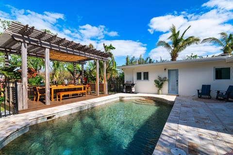Relaxing saltwater pool area ideal for all-day lounging