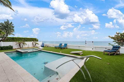 Enjoy your waterfront pool and spa