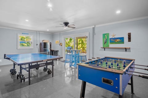 Game room by the pool