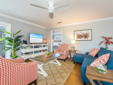 Living room with cable TV