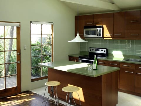 Kitchen island and front door
