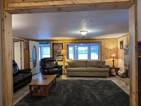 We opened up the entryway from the kitchen/dining room area to the living area.