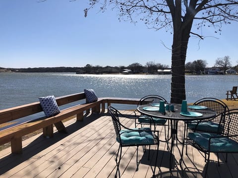 Enjoy a cozy gathering overlooking the open water!