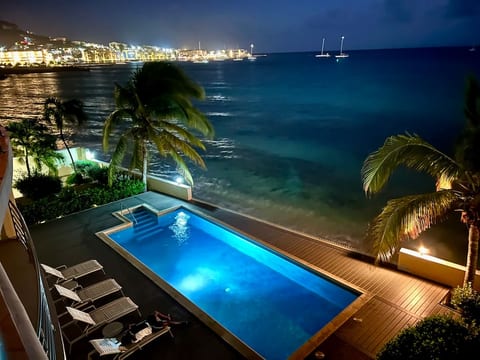 Evening Pool view from Condo Patio