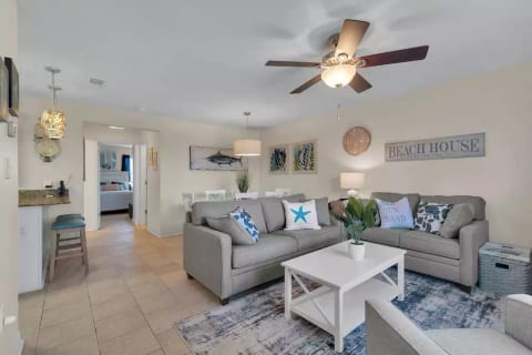 Open dining, living, kitchen area