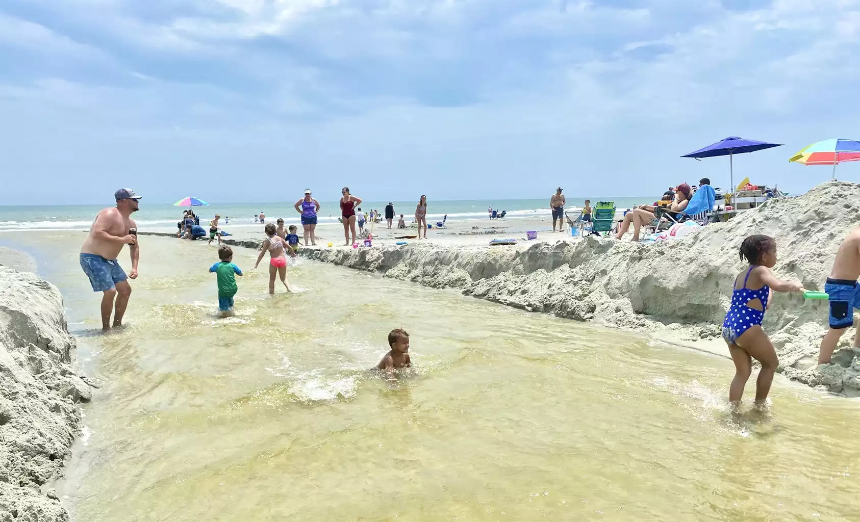 Play at the beach! This river is a short walk north of the campground and empties into the ocean. A fun place where kids gather! Play at the beach! This river is a short walk north of the campground and empties into the ocean. A fun place where kids gather! - Beach Lovers Blvd - Surfside Beach