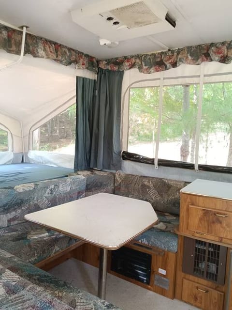 Table for 4 inside the camper.