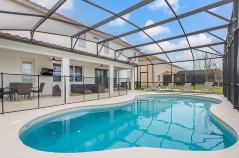 Newly finished pool deck, New Streaming HDTV and New Patio Furniture
