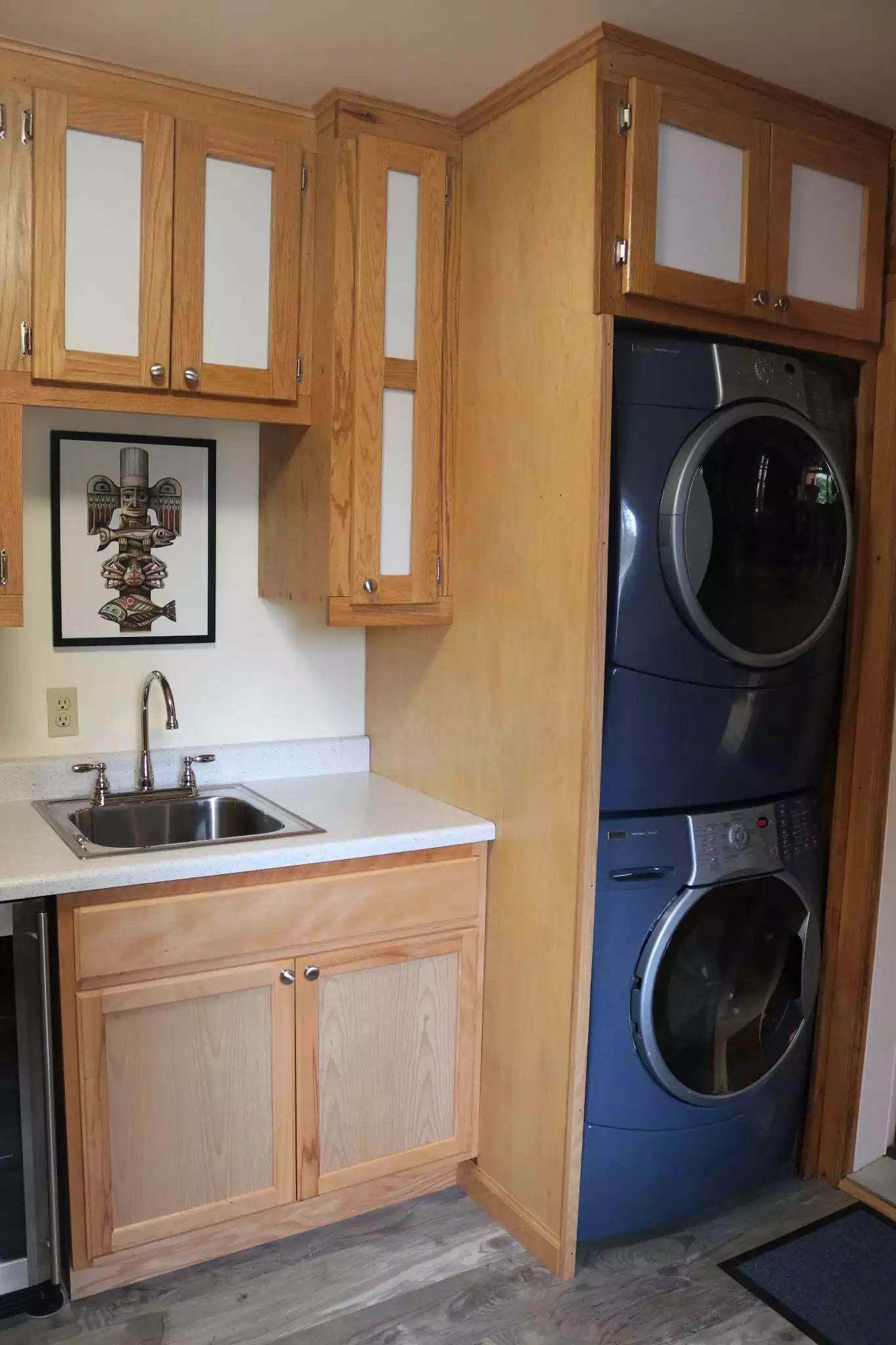 Shared laundry space has washer/dryer,  dvd library and small honor store.