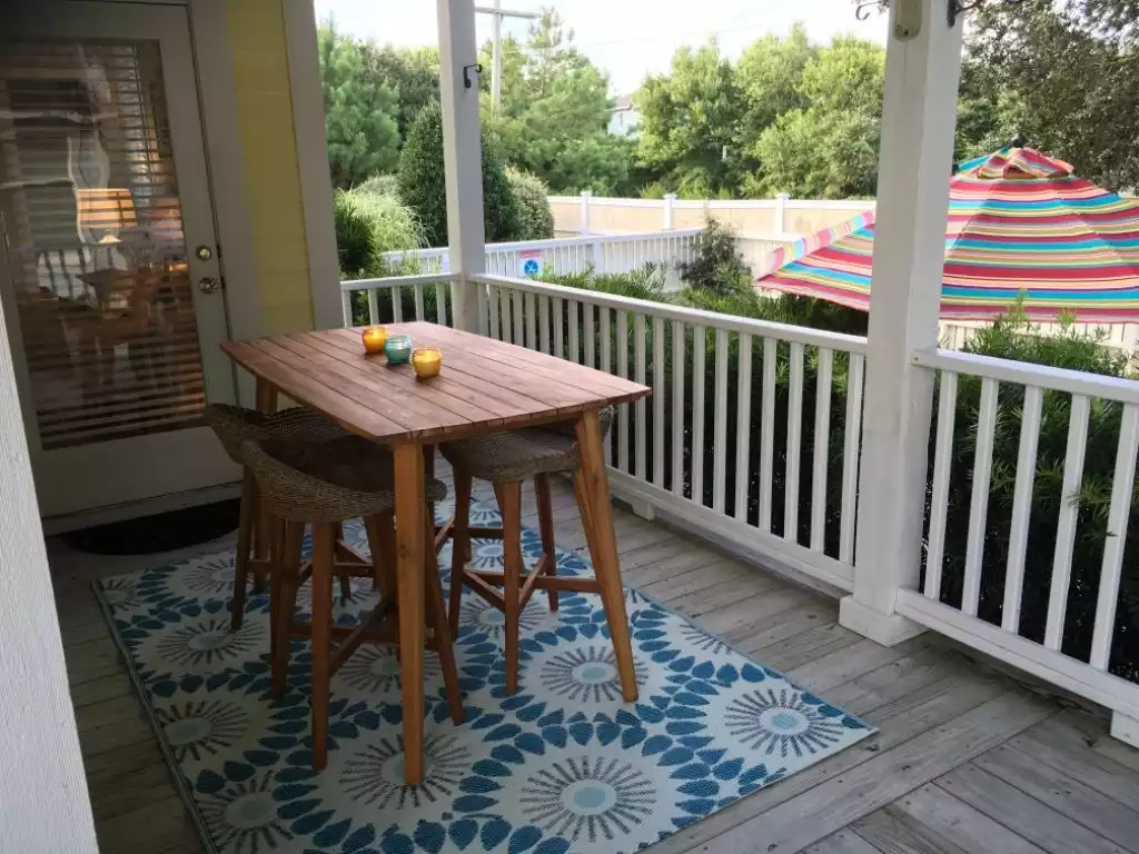 Bar neither outdoor dining table with stool seating  - Seaside Cottage Corolla N.C. - Corolla