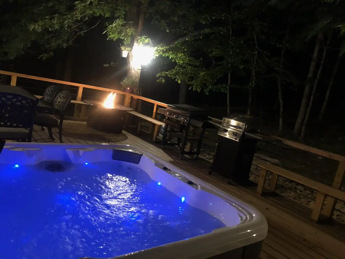 Hot Tub at night - Hawk Mountain Song - Massanutten Mountain - McGaheysville
