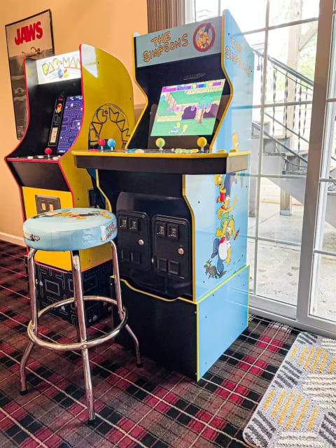 Spend the evenings playing arcade games on the Pac-Man and Simpsons machines 