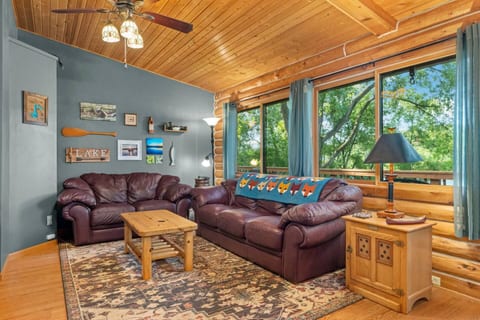 Cozy upstairs living room with views