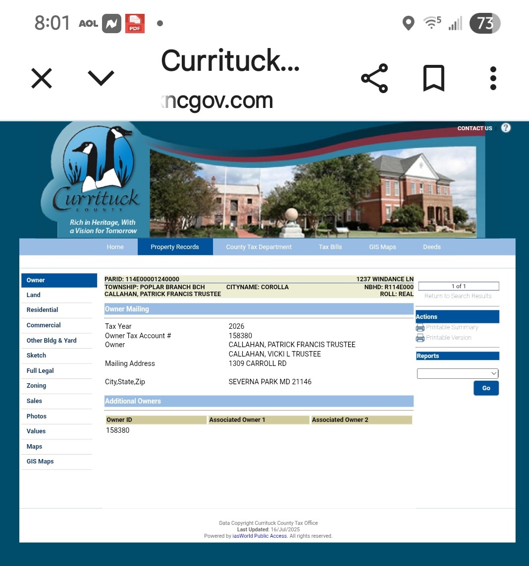Property tax record