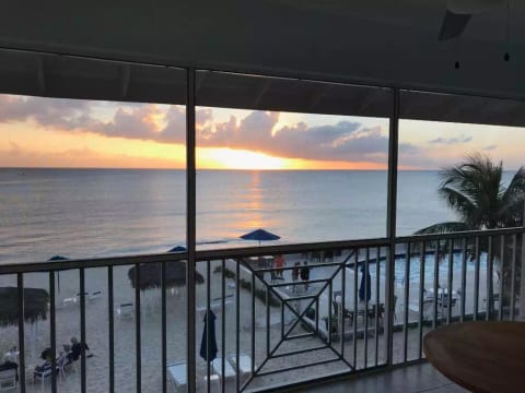 Our balcony is the perfect spot to enjoy the sunset.