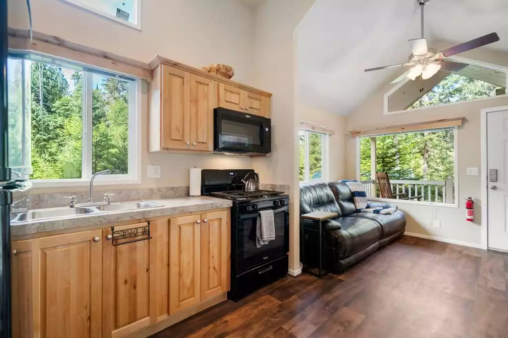 Our kitchen is stocked with all of the basics to make your favorite meals. Our kitchen is stocked with all of the basics to make your favorite meals. - Goldilock's Cabin - Ashford