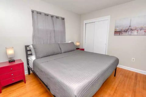 Very comfortable new king mattress in master bedroom