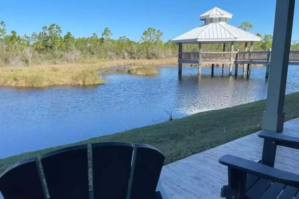 Gazebo view and Gulf State Park view from Sunny Rays patio. Gazebo view and Gulf State Park view from Sunny Rays patio. - Sunny Rays - A Trio of Water Wonders! - Orange Beach