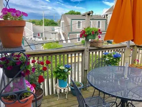 Private deck, facing side street.