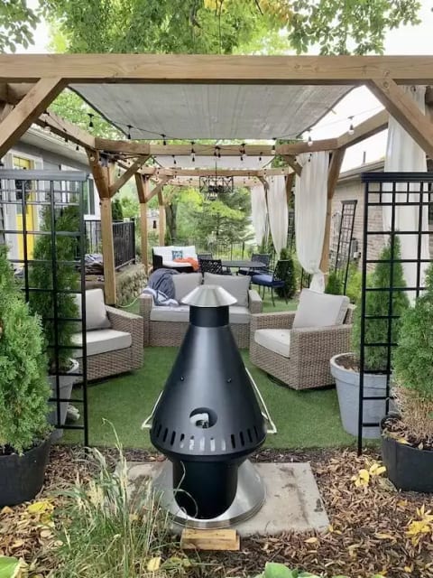 Pergola area for sitting and relaxing