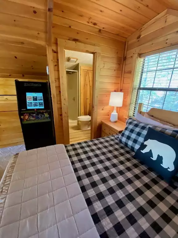 The private bathroom is adjacent to the loft bedroom. The private bathroom is adjacent to the loft bedroom. - Closer to Heaven Cabin - Sevierville
