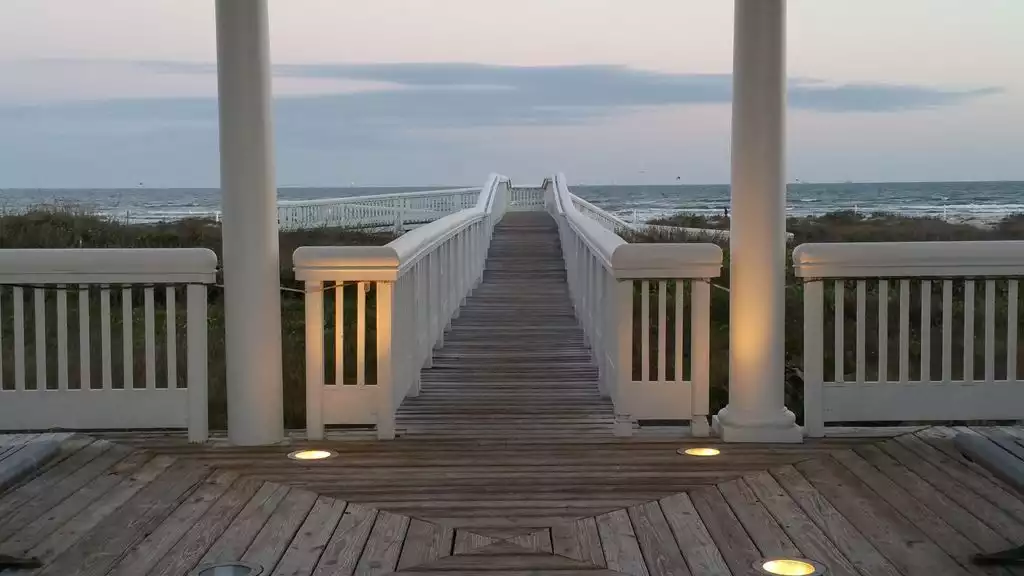 The Beach is at the end of this gorgeous boardwalk - SeaGlass@Beachtown - Galveston