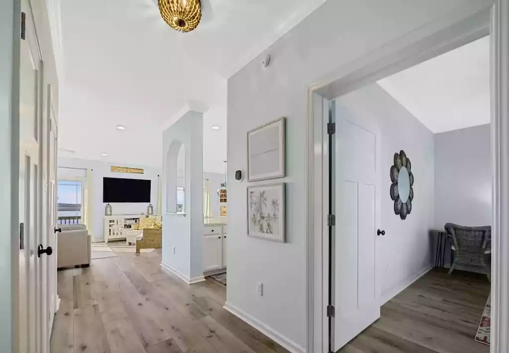 Hallway view of living room - Canterbury Soundcastle - Topsail Beach