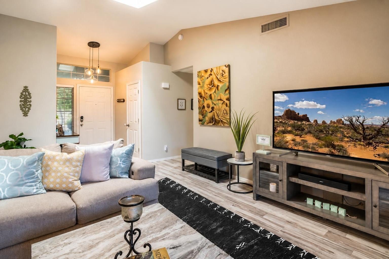 65" Smart TV with Amazon Prime, Peacock, Disney & NFL Plus Apps included.