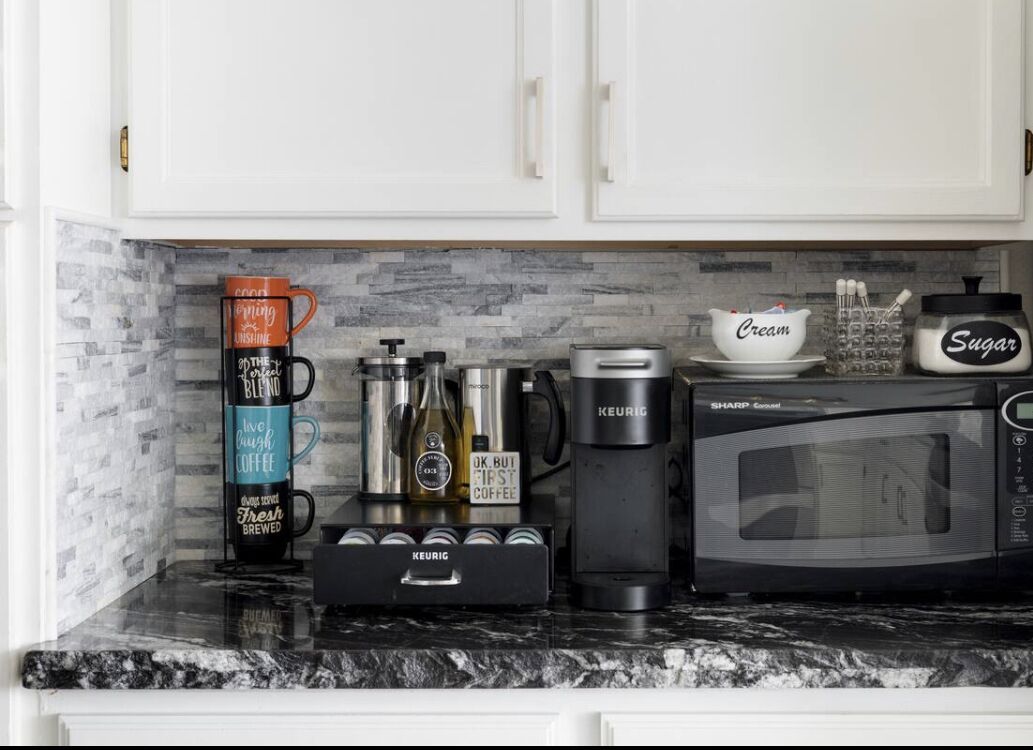 Stocked coffee bar