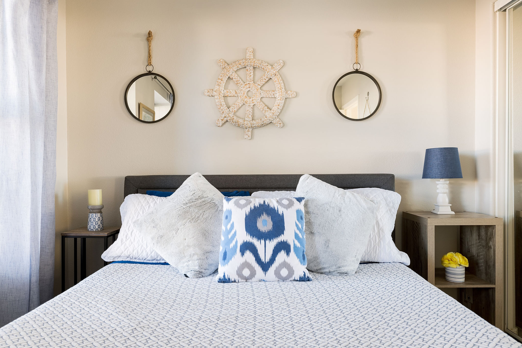 Blue Nautical Bedroom with QUEEN bed