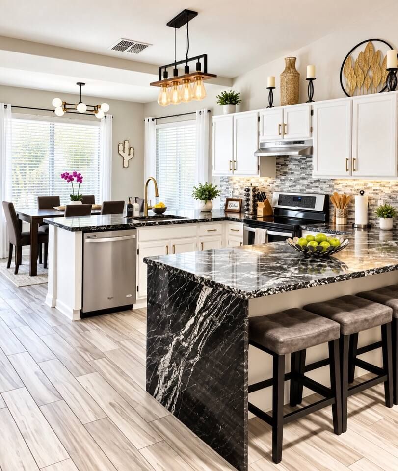 Remodeled modern breakfast bar seating with work space. Vacation, work and catch a game! Stadium Oasis Glendale, Arizona