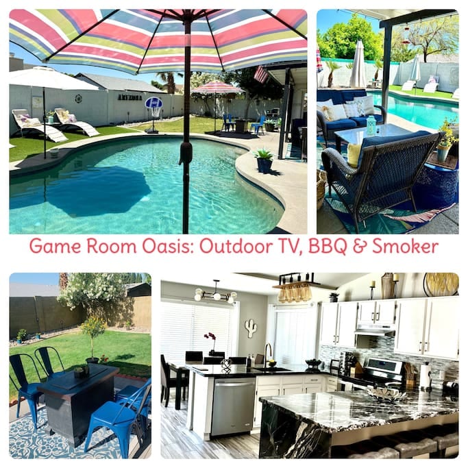 Recently Remodeled: Complete with Game Room, Outdoor TV close too State Farm Stadium and Westgate Entertainment District.