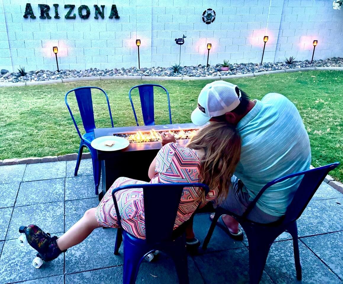 Fire pit for chilling and making smore memories. Stadium Oasis Glendale, Arizona