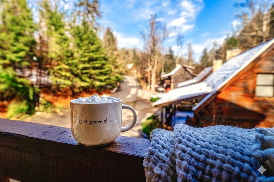 Enjoy a cup of hot coco and fresh morning air.