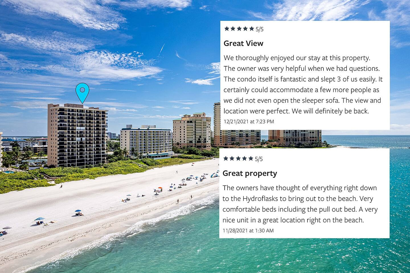 Awesome location!  Feedback from our guests!