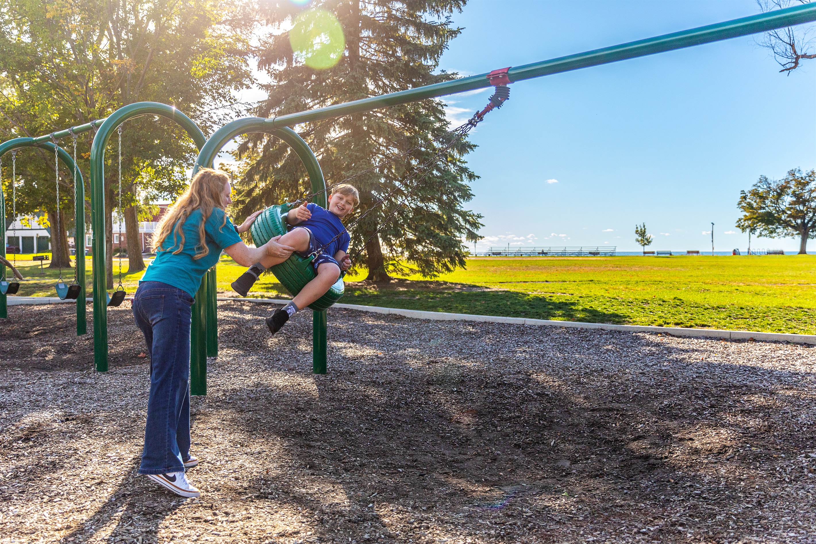 Kid Corner park, right on Lake Michigan