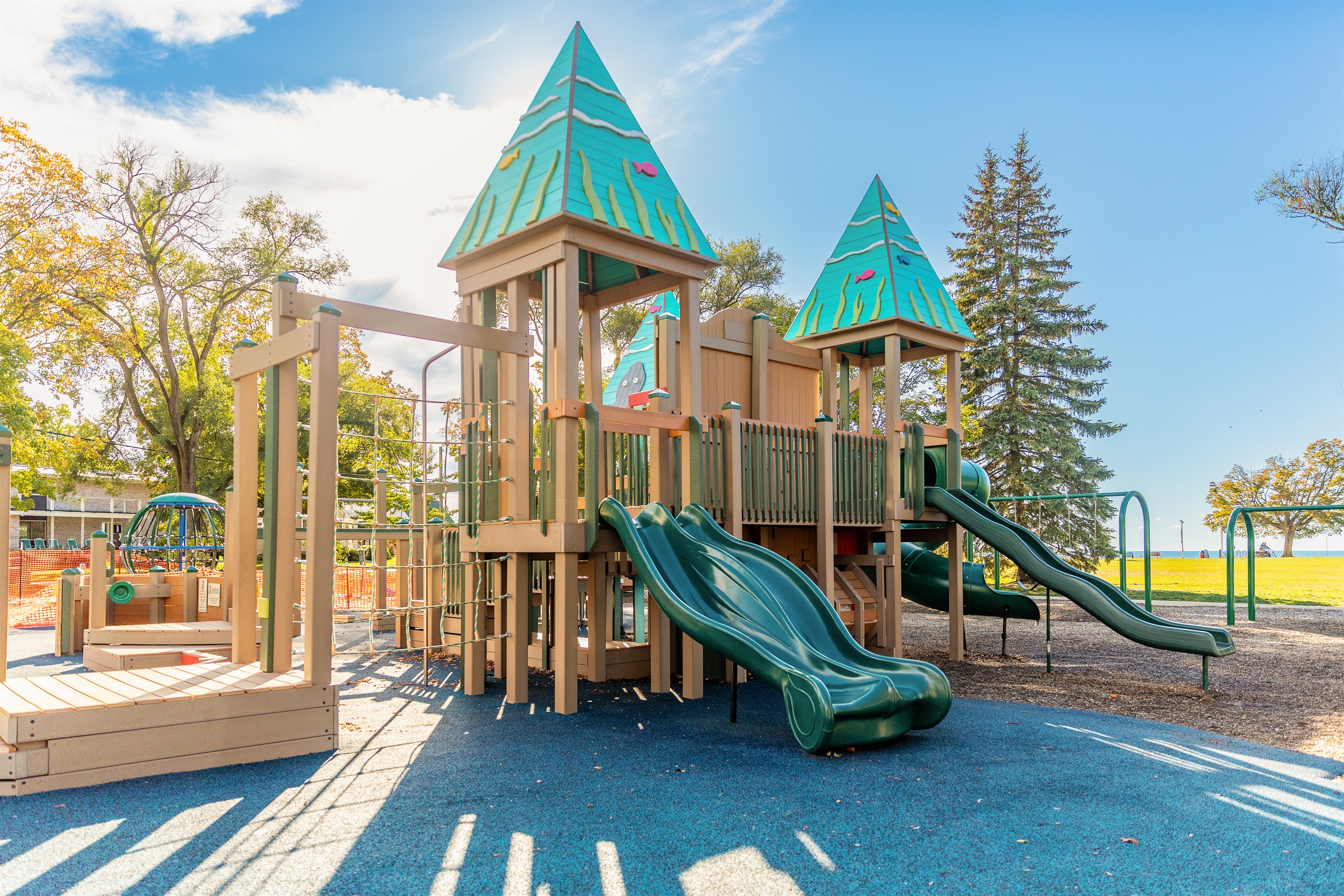 Amazing Kids Corner Playground, 2 blocks from the house, right on Lake Michigan