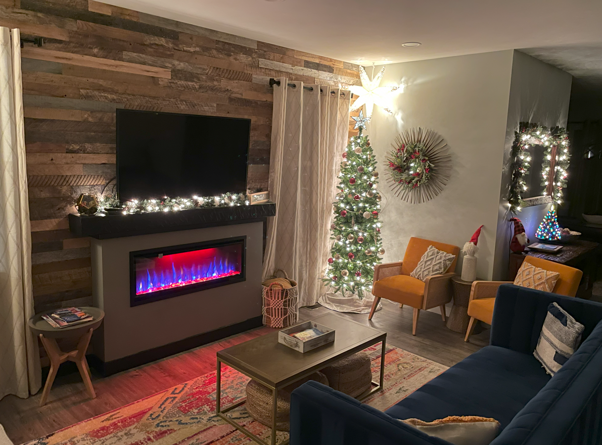 Decorated with a tree in December