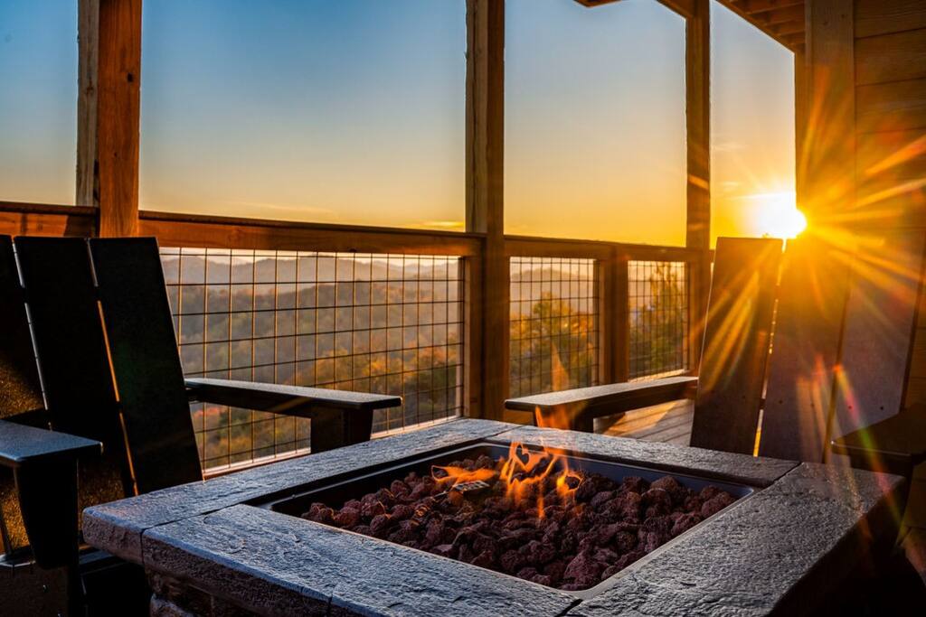 Lower Deck Fire Pit with Adirondack Seating