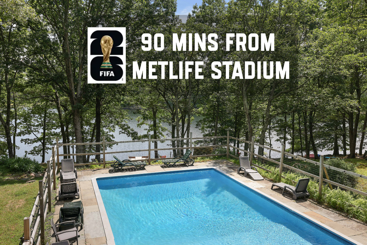 Best FIFA 2026 World Cup home base, 90 mins from NYC, 120 mins from Philly! Lakefront with Private Pool