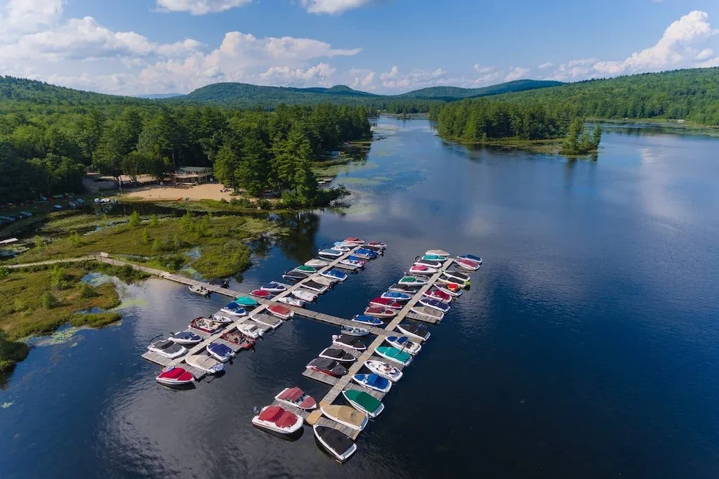Ariel view of KHA beach/marina. 