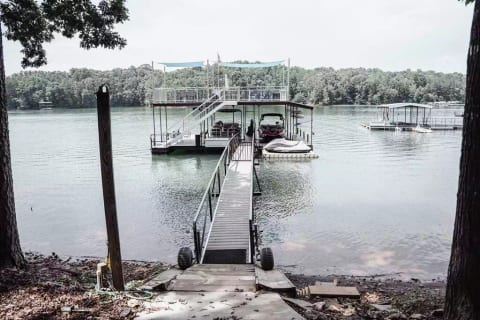 There is room for you to park two boats on the outside of the dock.