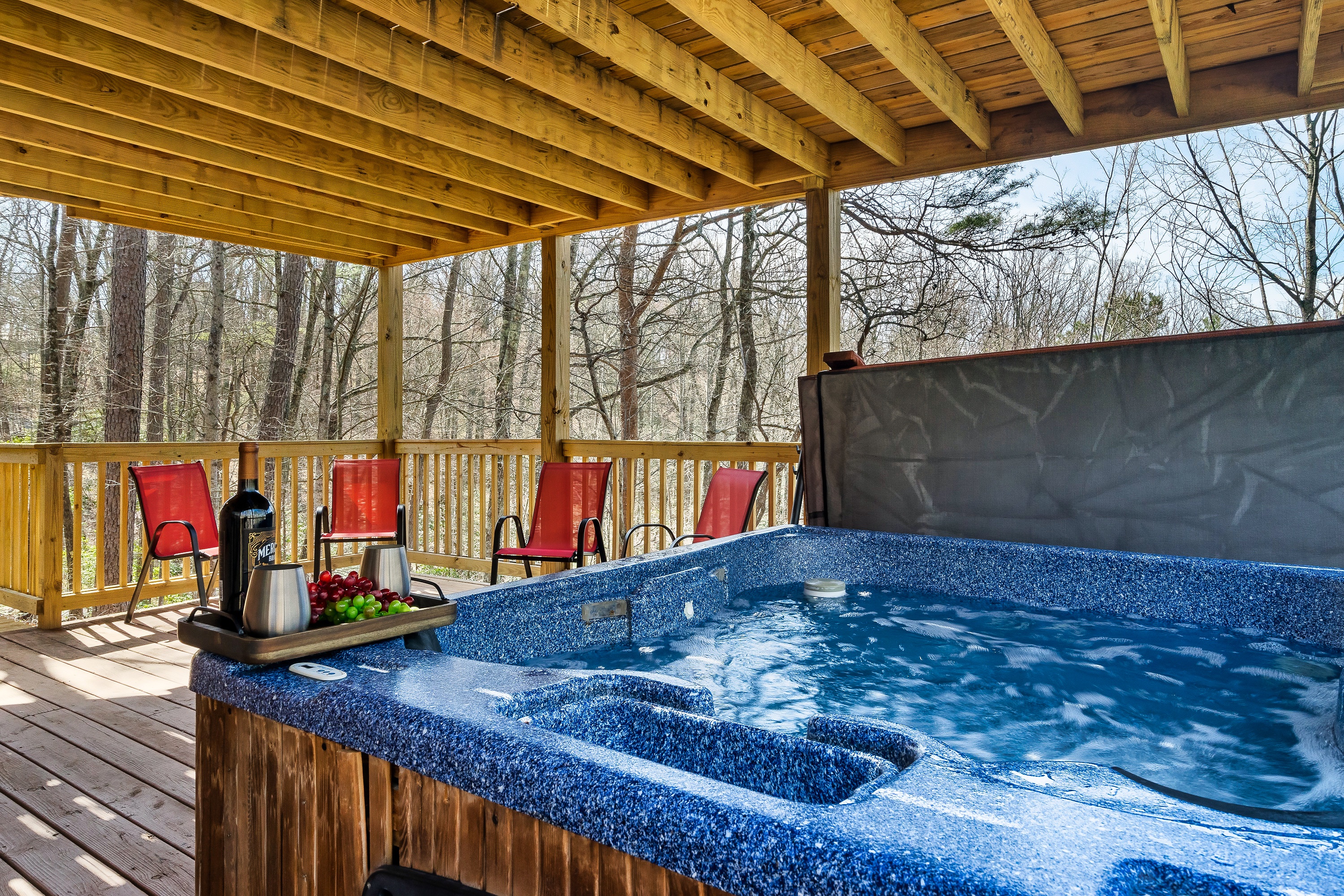 Hot tub on lower deck