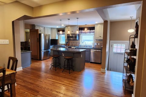 kitchen and dining areas