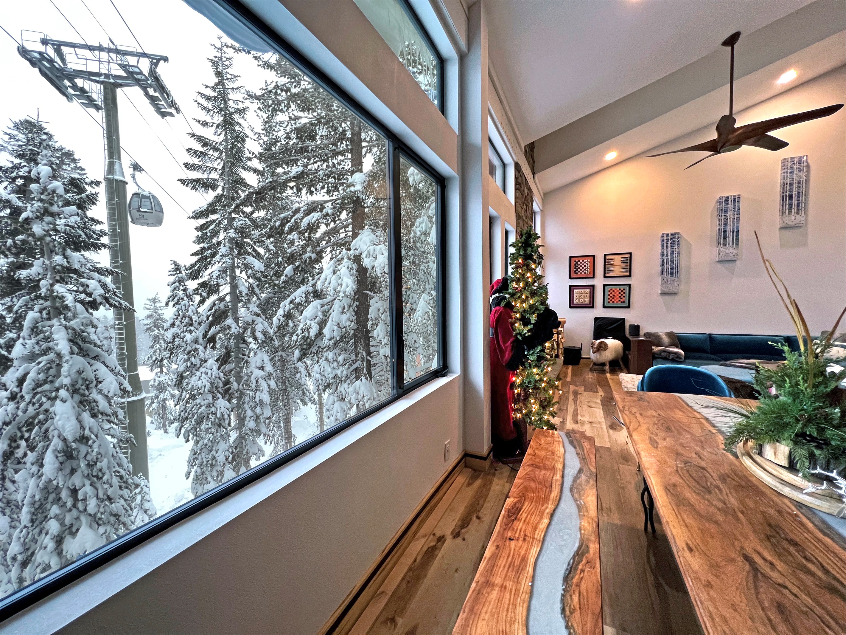 View, with the gondola silently gliding overhead