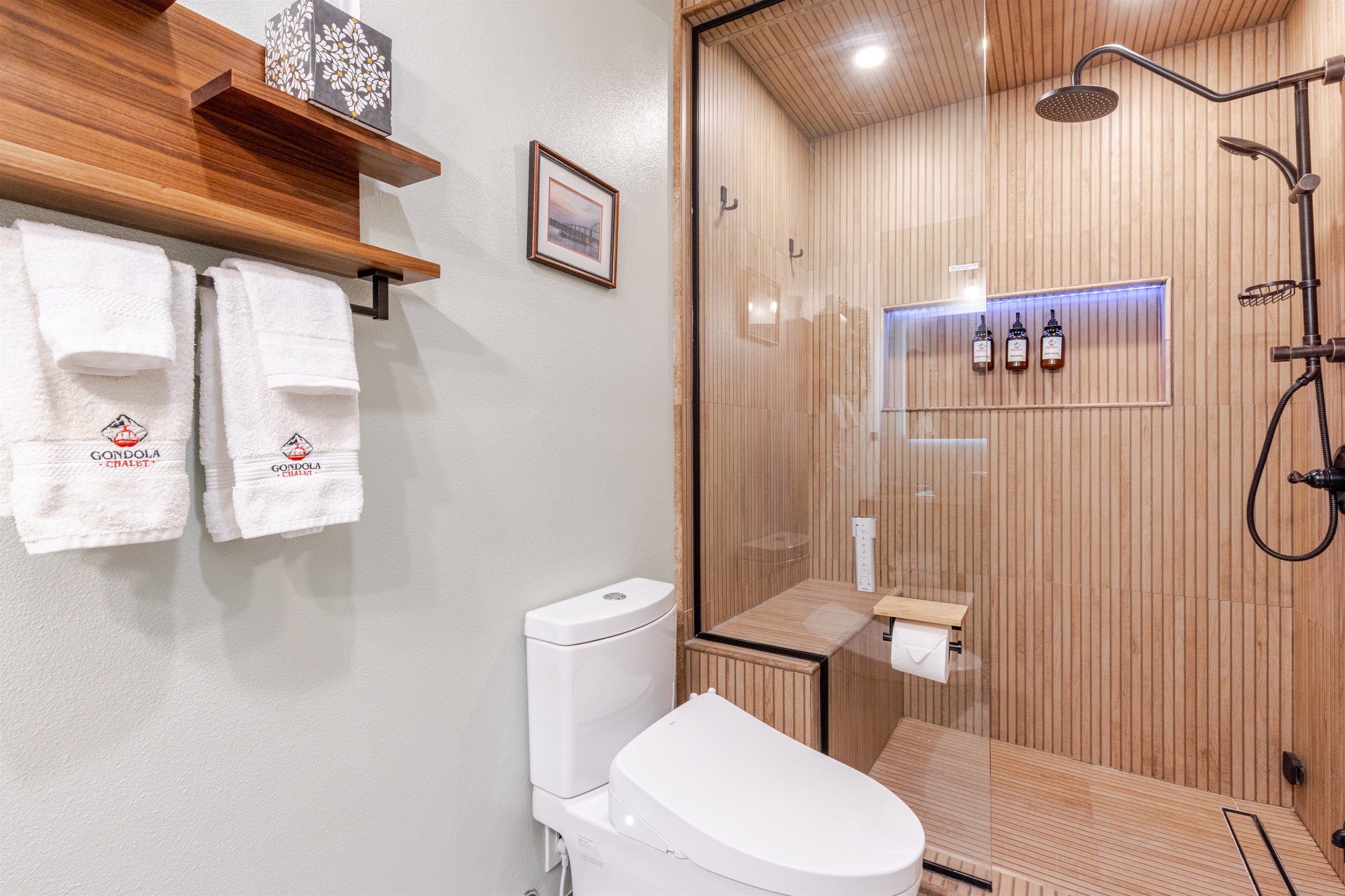 Bathroom 1 Bidet, Steamroom, Light therapy, music for a full spa experience