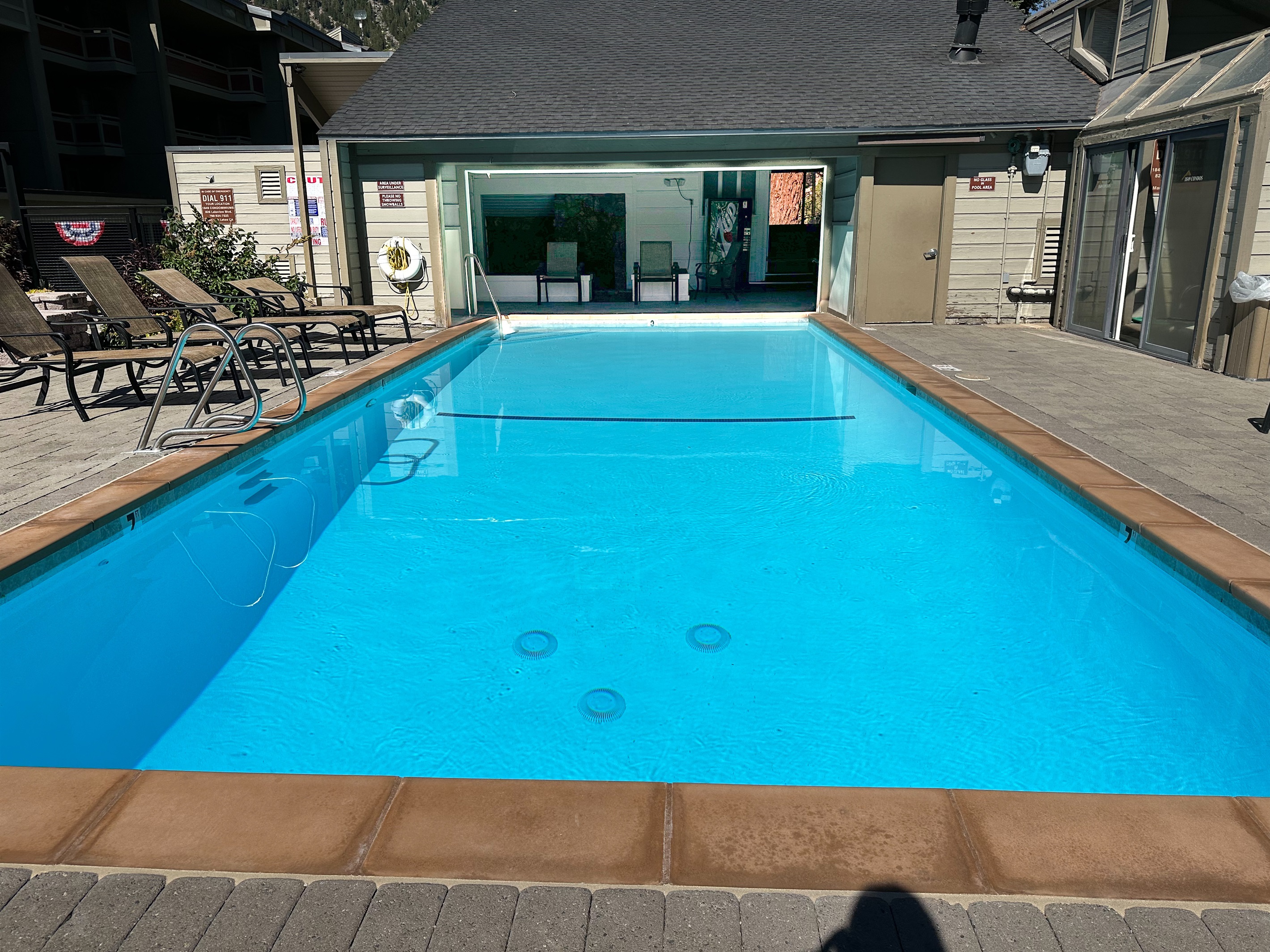 Year round heated pool at the Club House