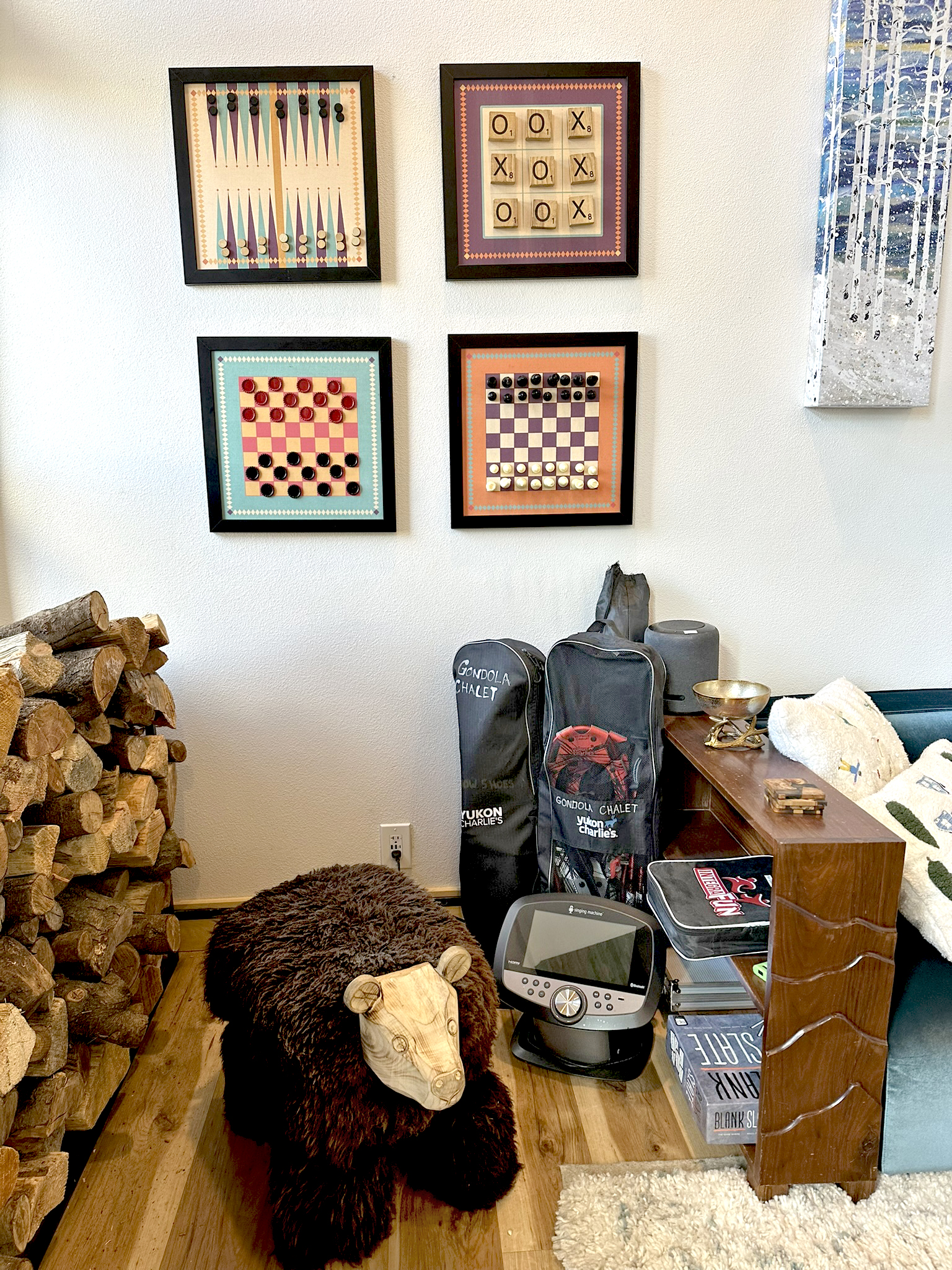 Games, karaoke, snowshoes, bluetooth speakers