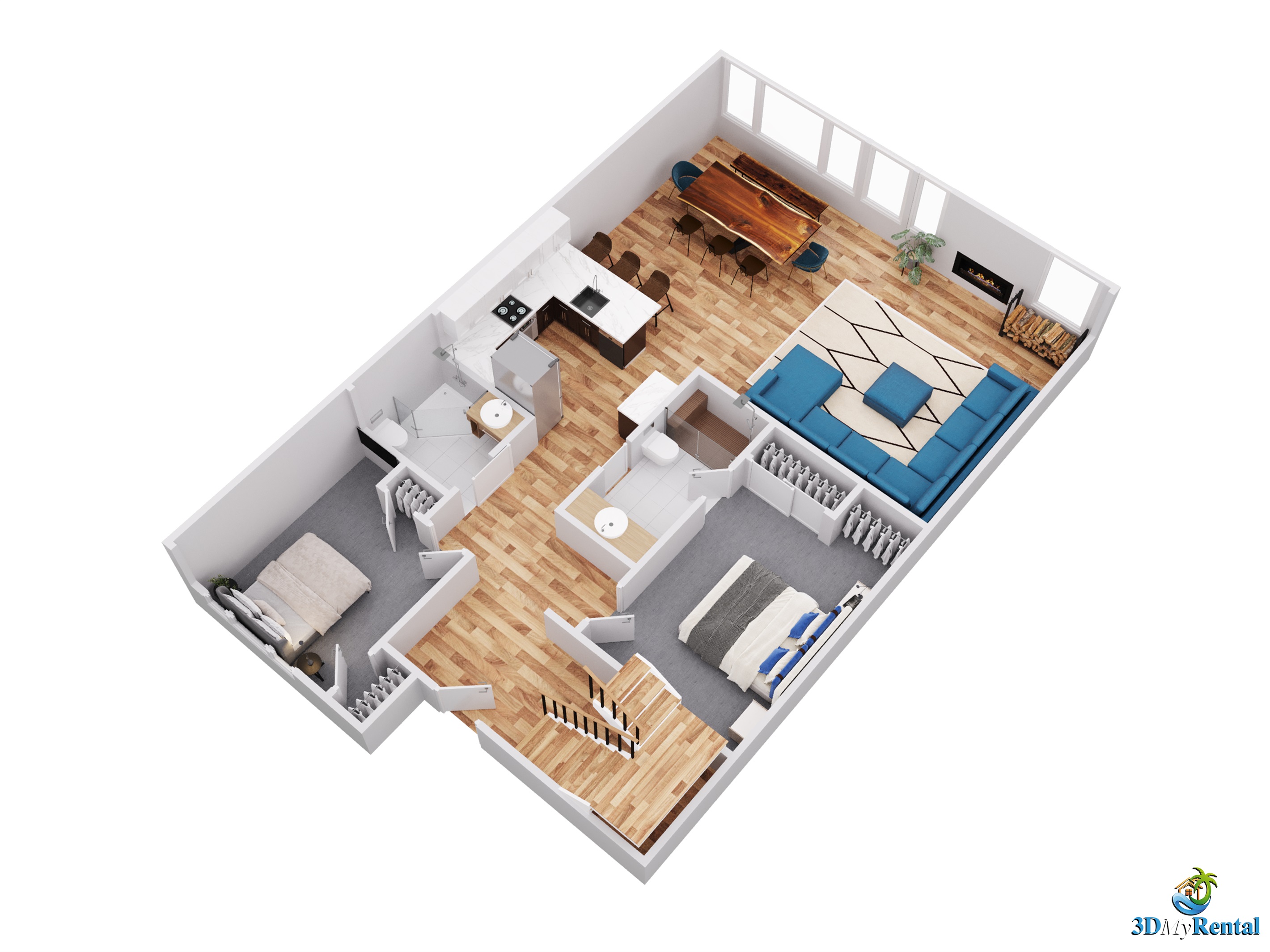 Gondola Chalet Floor Plan 1st floor level (one flight above ground level)