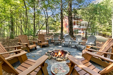Fire pit with seating for 10